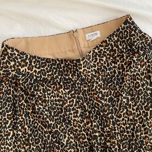 jcrew pleated animal print skirt